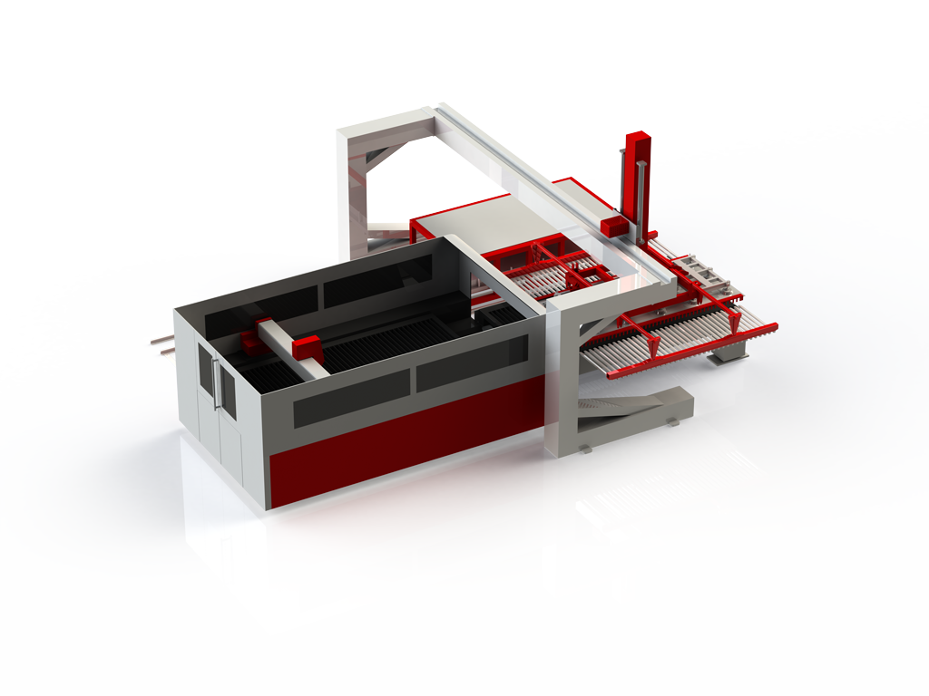 Sistema automático de carga y descarga horizontal de chapa.